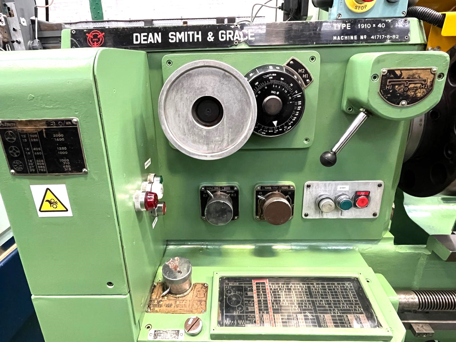 Centre Lathes/DEAN SMITH & GRACE Type 1910 x 40” (1016mm) Straight Bed Centre Lathe